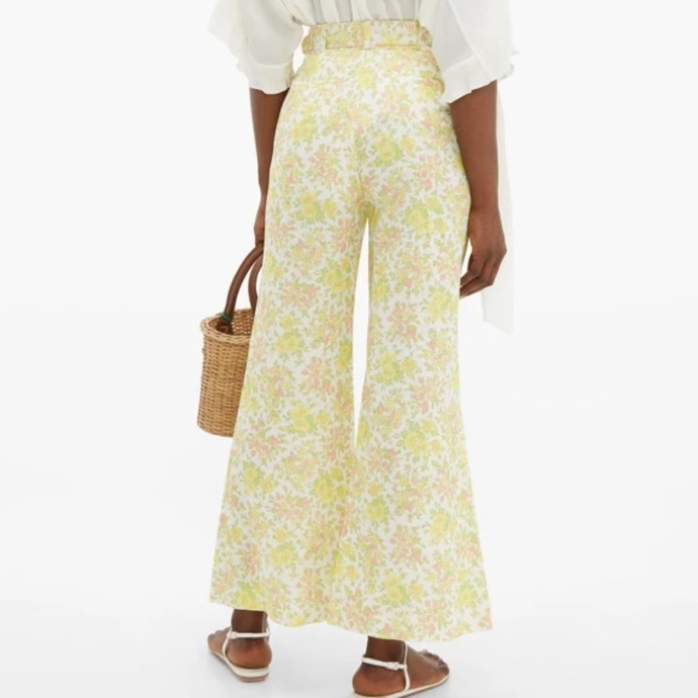 Zimmermann Goldie Floral Linen Pants 2 (28”)